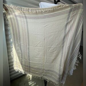 Wilfred Cream and Gray Striped Throw Blanket